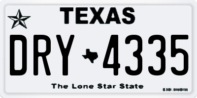 TX license plate DRY4335