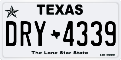 TX license plate DRY4339