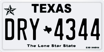 TX license plate DRY4344