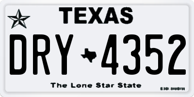 TX license plate DRY4352