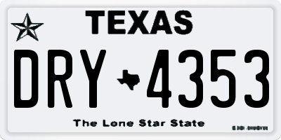 TX license plate DRY4353