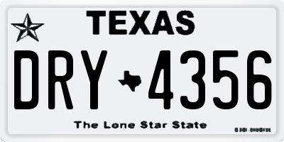 TX license plate DRY4356