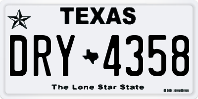 TX license plate DRY4358