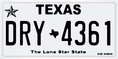 TX license plate DRY4361