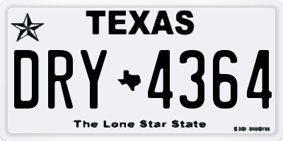 TX license plate DRY4364