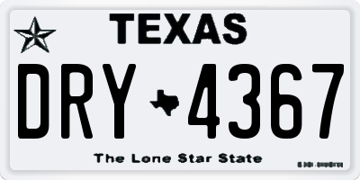 TX license plate DRY4367