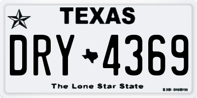 TX license plate DRY4369