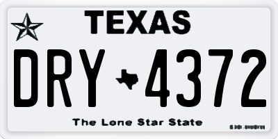 TX license plate DRY4372