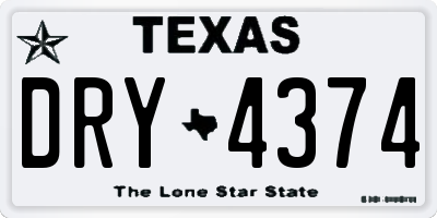 TX license plate DRY4374