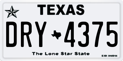 TX license plate DRY4375