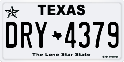 TX license plate DRY4379