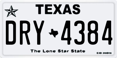 TX license plate DRY4384