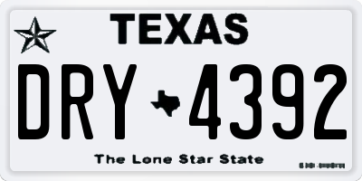TX license plate DRY4392