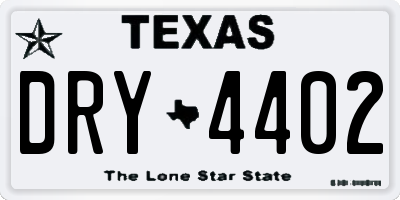 TX license plate DRY4402