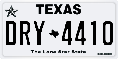 TX license plate DRY4410