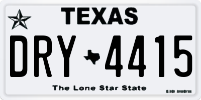 TX license plate DRY4415