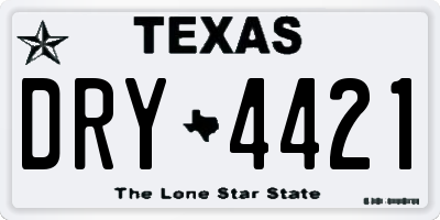TX license plate DRY4421