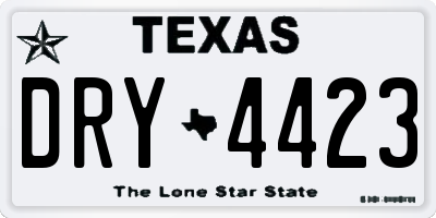 TX license plate DRY4423