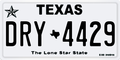 TX license plate DRY4429