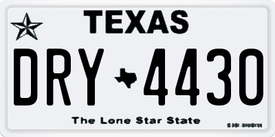 TX license plate DRY4430