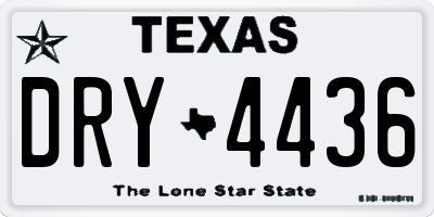 TX license plate DRY4436