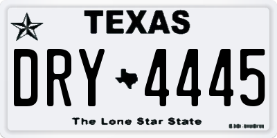 TX license plate DRY4445