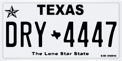 TX license plate DRY4447