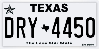 TX license plate DRY4450