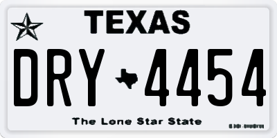 TX license plate DRY4454