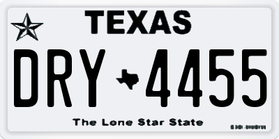 TX license plate DRY4455