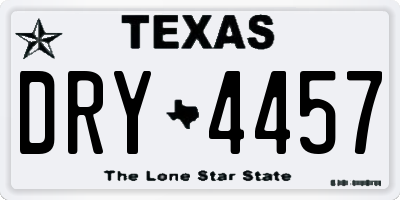 TX license plate DRY4457