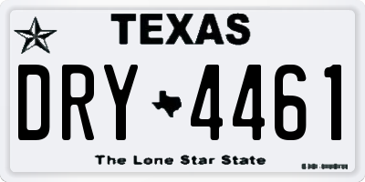TX license plate DRY4461