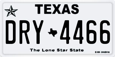 TX license plate DRY4466