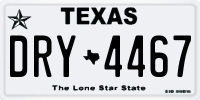 TX license plate DRY4467