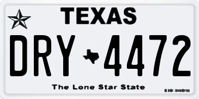 TX license plate DRY4472