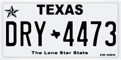 TX license plate DRY4473