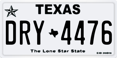 TX license plate DRY4476