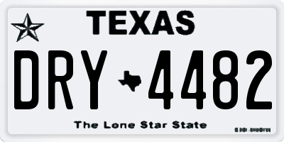 TX license plate DRY4482