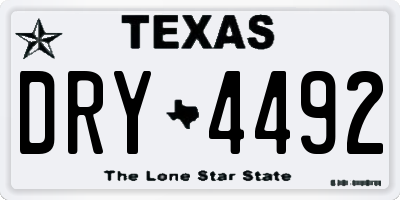 TX license plate DRY4492