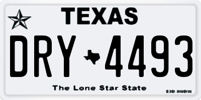 TX license plate DRY4493