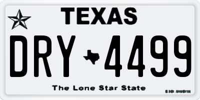 TX license plate DRY4499