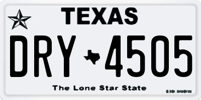 TX license plate DRY4505