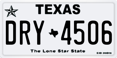 TX license plate DRY4506
