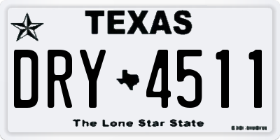 TX license plate DRY4511