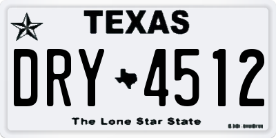 TX license plate DRY4512