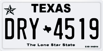 TX license plate DRY4519