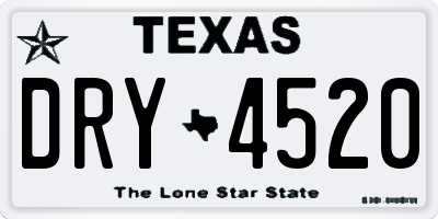 TX license plate DRY4520