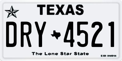 TX license plate DRY4521