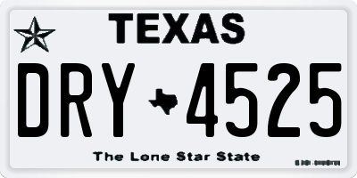 TX license plate DRY4525