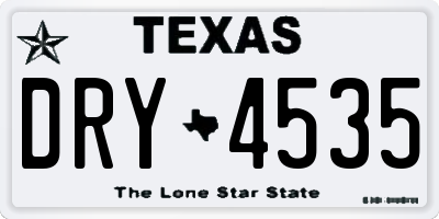 TX license plate DRY4535